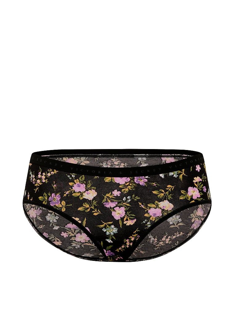 Chiloți din bumbac cu hiphugger. Produsul are o culoare florală și provine din colecția Victoria's Secret.
