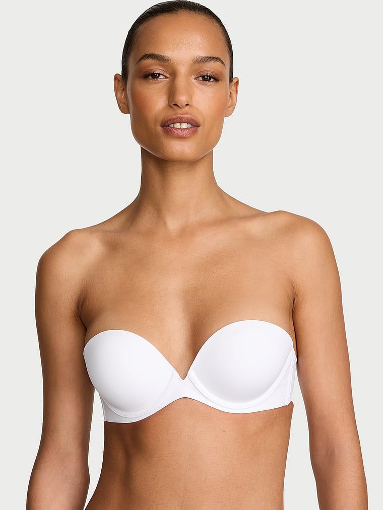 Sutien push-up fără bretele. Produsul este de culoare albă și provine din colecția Invisible by Victoria's Secret.