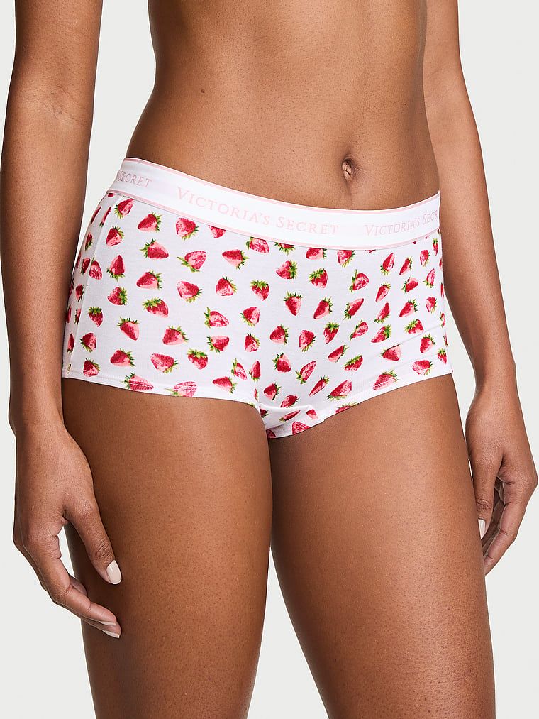 Pantaloni scurți din bumbac cu logo-ul la talie Boyshort. Produsul este modelat și provine din colecția Bumbac.