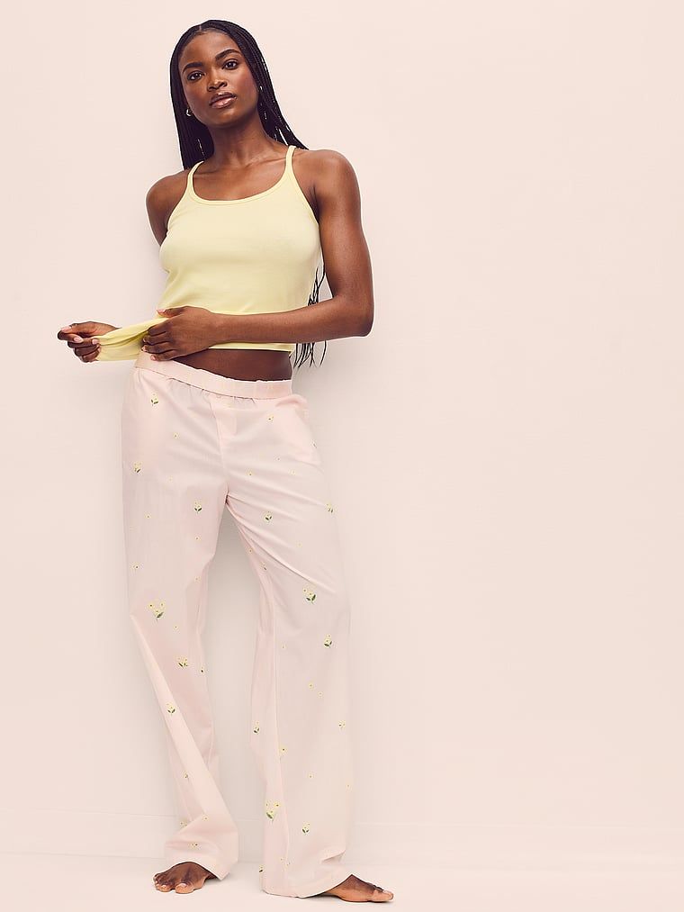 Pantaloni de pijama Heritage din bumbac Mix & Match. Produsul are un model floral și provine din colecția Victoria's Secret.