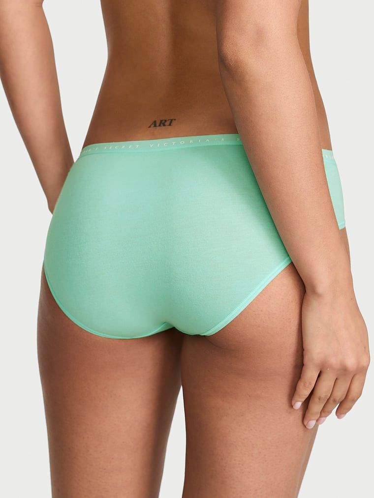 Chiloți din bumbac cu hiphugger. Produsul este de culoare verde și provine din colecția Victoria's Secret.