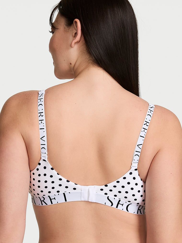 Sutien din bumbac ușor căptușit, Logo Exploded Demi. Produsul este modelat și provine din colecția de tricouri.