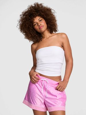 Pantaloni scurți satinați cu croială boxy