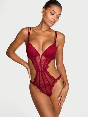 Very Sexy Piesă Teddy Push-Up din dantelă
