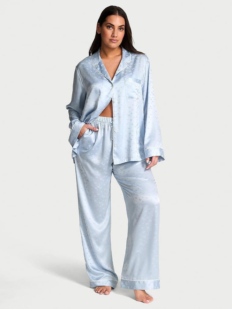 Victorias Secret Set pijama lungă din satin Butterfly