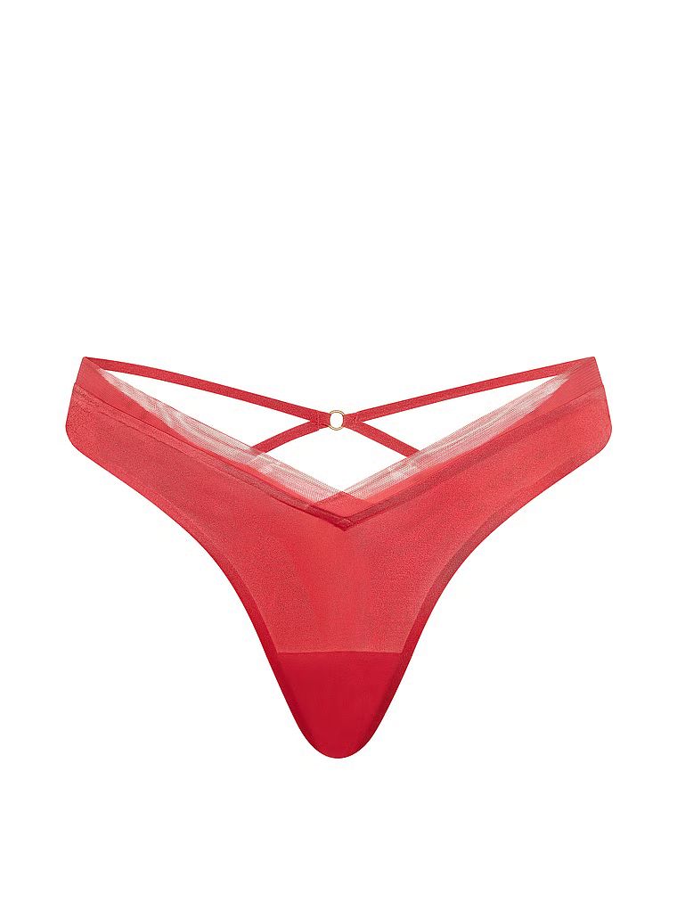Tanga cu curele pe spatele Sheer Reveal. Produsul este roz și provine din colecția Very Sexy.