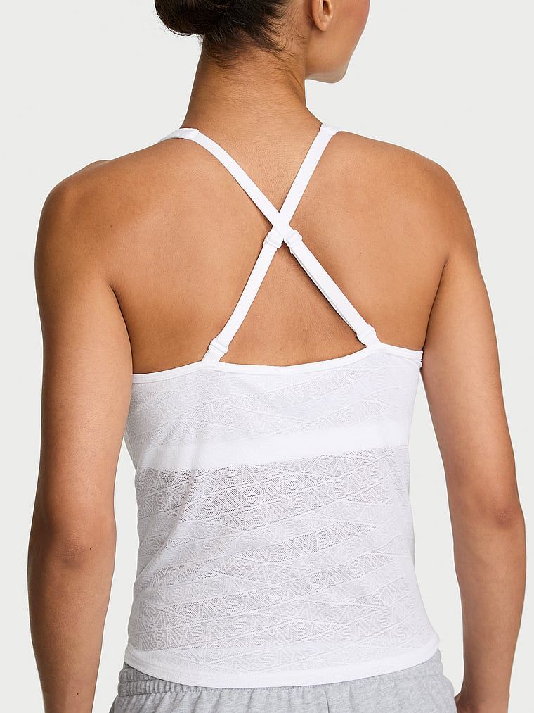 Dantelă cu logo-ul VSX Sport Top. Produsul este alb și provine din colecția VSX.