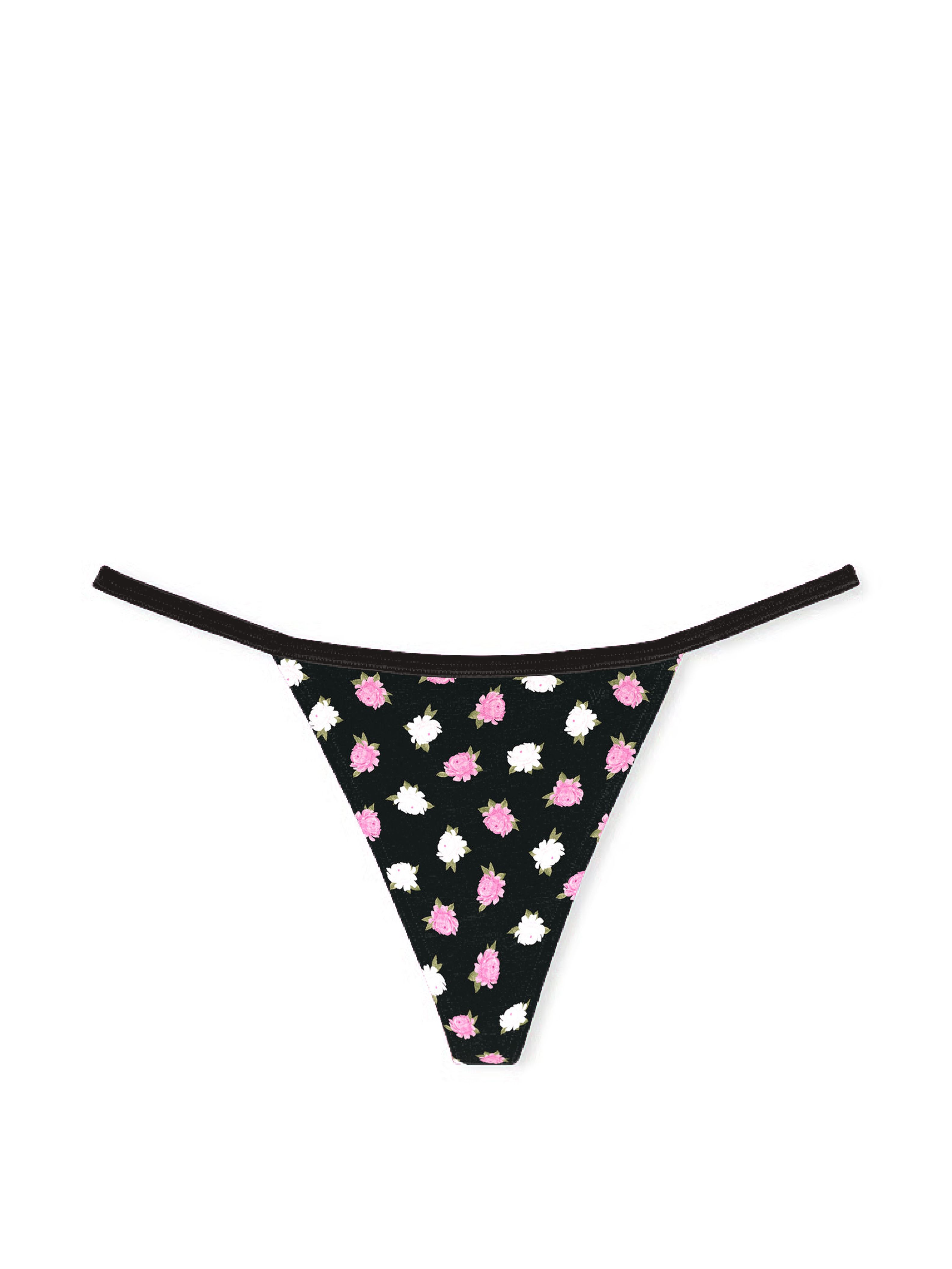 Tanga din bumbac elastic. Produsul este modelat și provine din colecția Victoria's Secret.