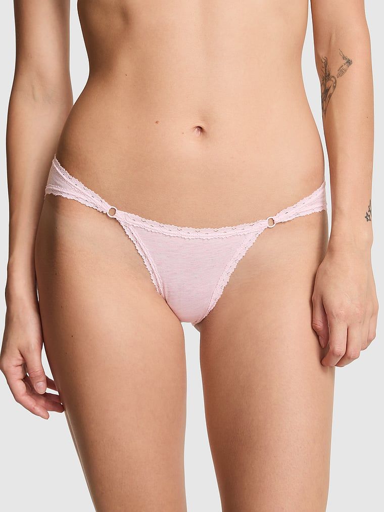 Chiloți Cotton Lace-Trim Low-Rise Cheeky