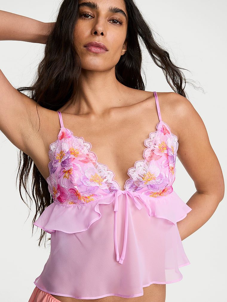 Dream Angels Top tip sutien, evazat, cu broderie Watercolor