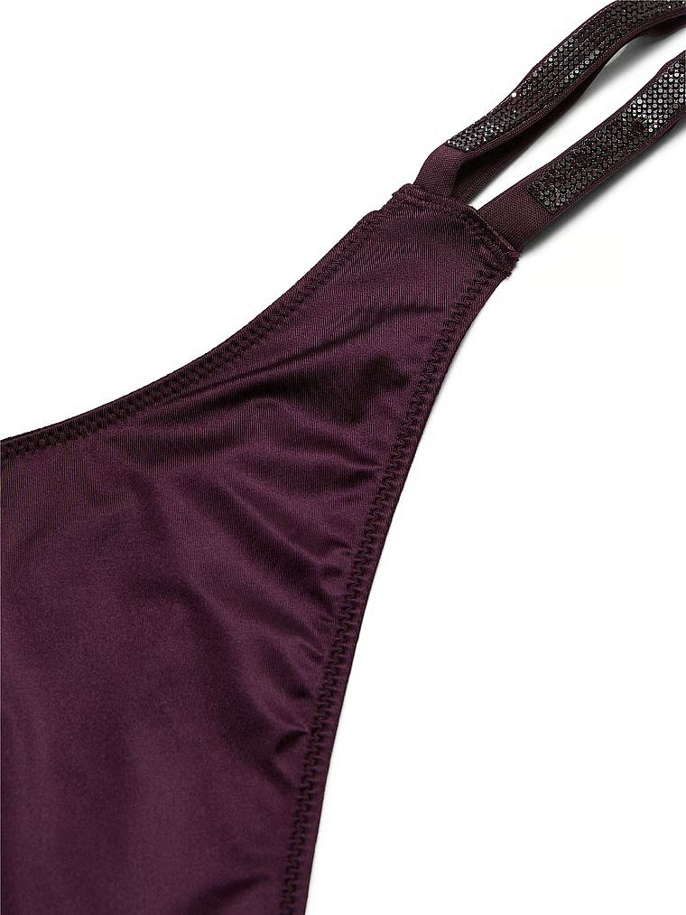 Tanga cu curea dublă strălucire. Produsul este mov și provine din colecția Very Sexy.