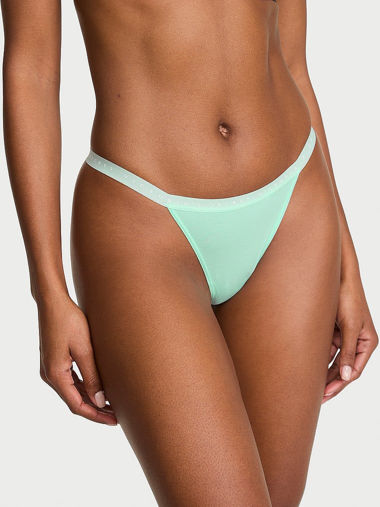 Victoria's Secret Chiloți V-String din bumbac extensibil