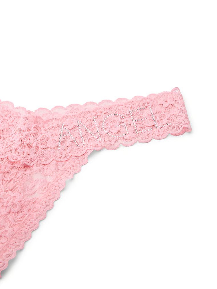 Tanga Lacie Sparkle din dantelă cu paiete. Produsul este roz și provine din colecția Lacie.