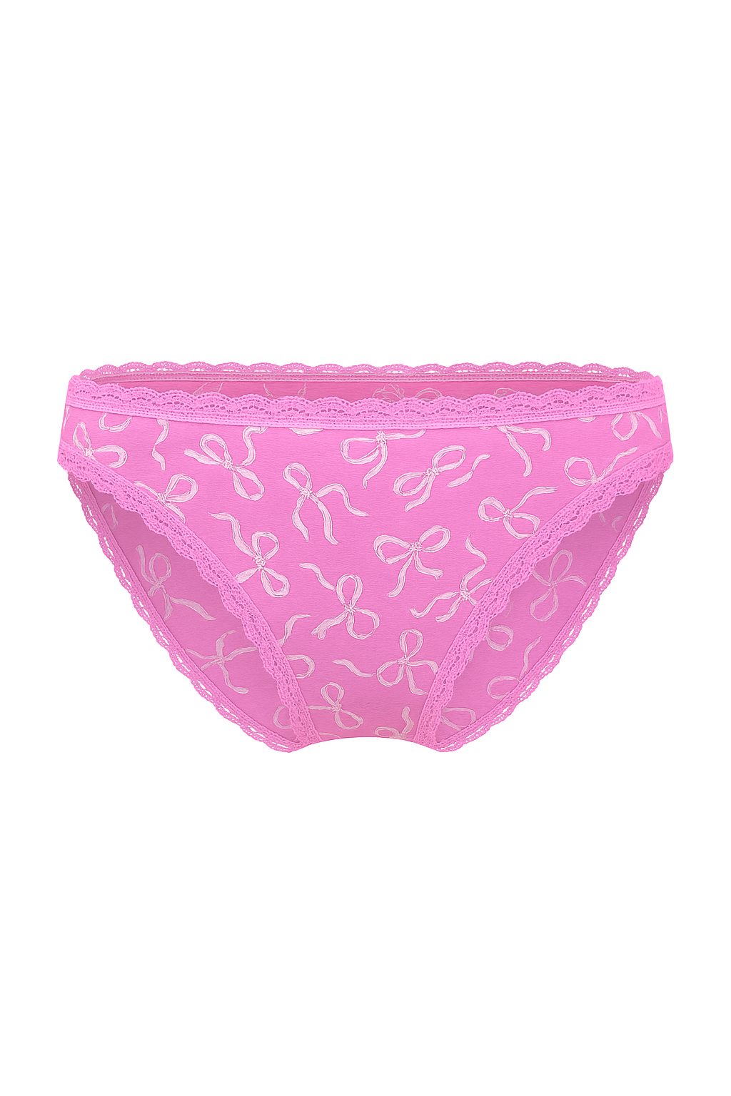 Chiloți din bumbac cu dantelă Lace-Trim Bikini. Produsul este modelat și provine din colecția Lace Trim.