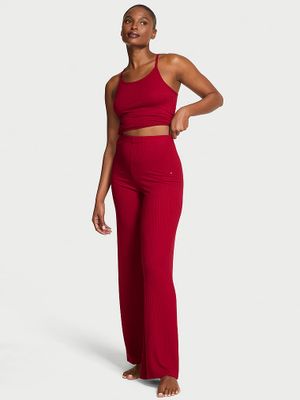 Victoria's Secret Set pantaloni și maiou pentru timp liber, din modal cu nervuri late