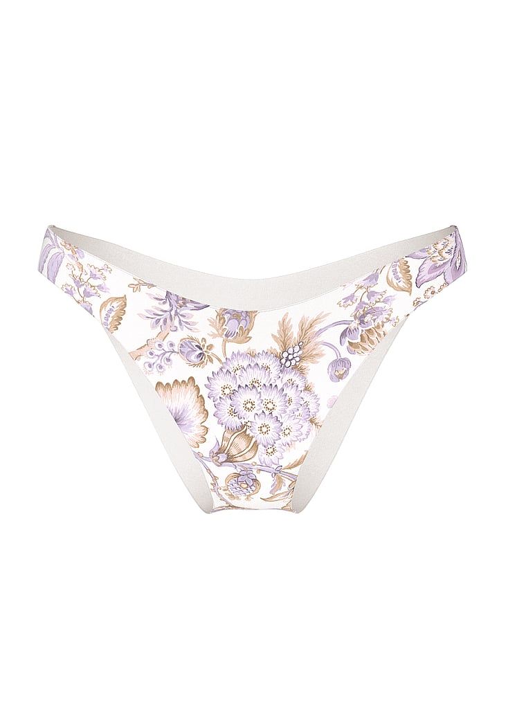 Pantaloni de bikini brazilieni esențiali. Produsul are un model floral și provine din colecția Victoria's Secret Swim.