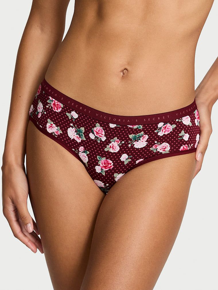 Chiloți de bumbac Hiphugger. Produsul este de culoare florală și provine din colecția Body by Victoria.