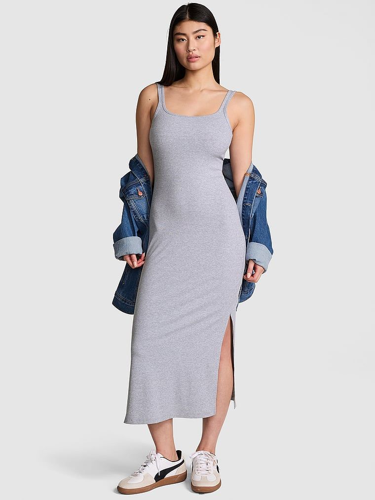 Rochie medie bodycon cu nervuri, din material moale All-Day