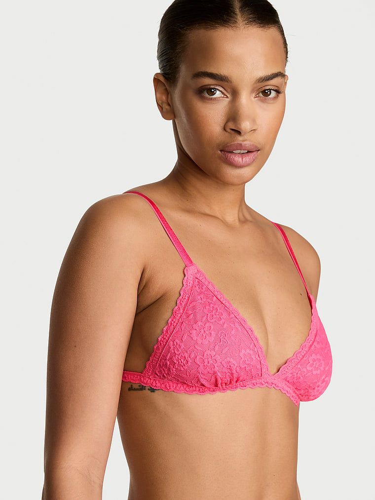 Victoria's Secret Bustieră Bralette Lacie triunghiulară fără căptușeală