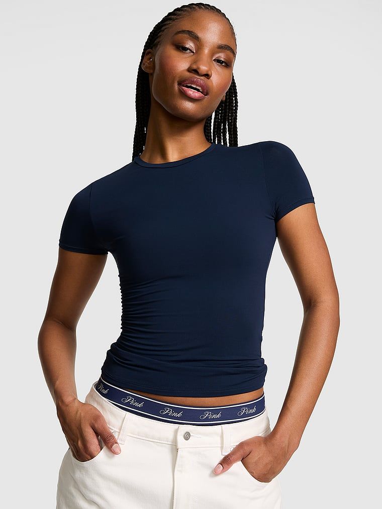 Tricou PINK Base Stretch cu mânecă scurtă