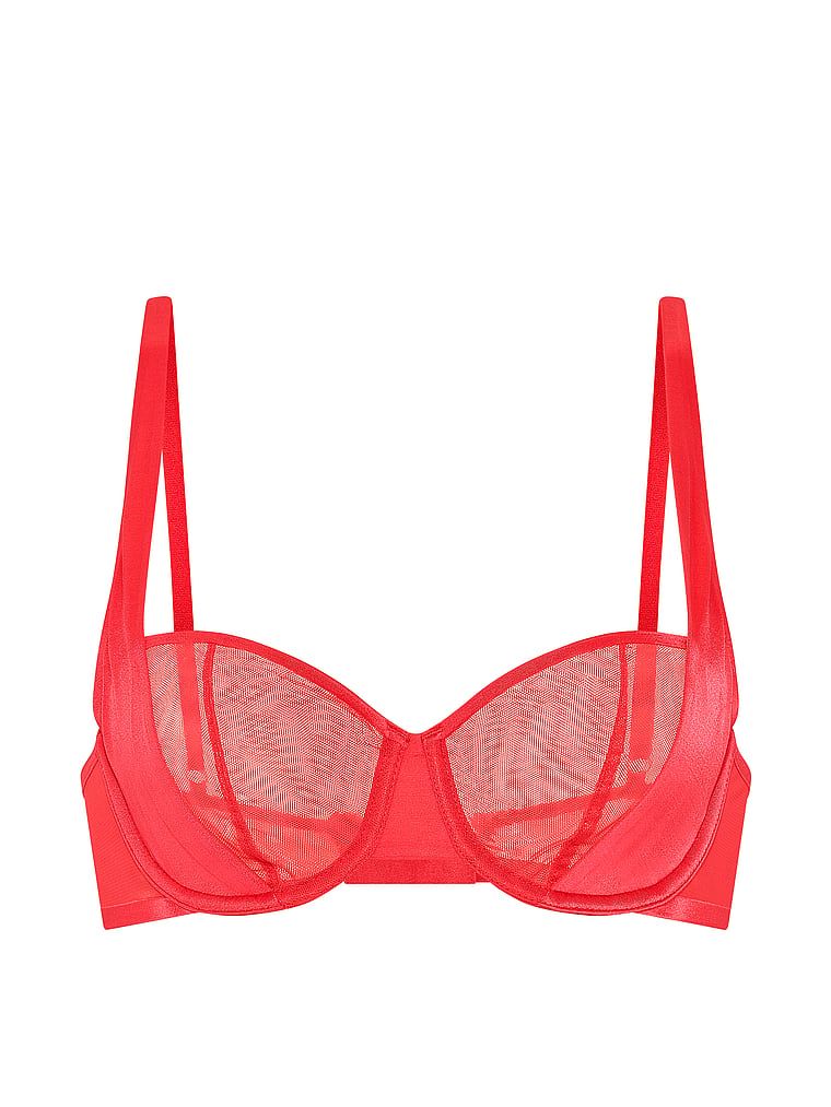 Sutien balconette Sheer Reveal fără căptușeală. Produsul este roz și provine din colecția Very Sexy.