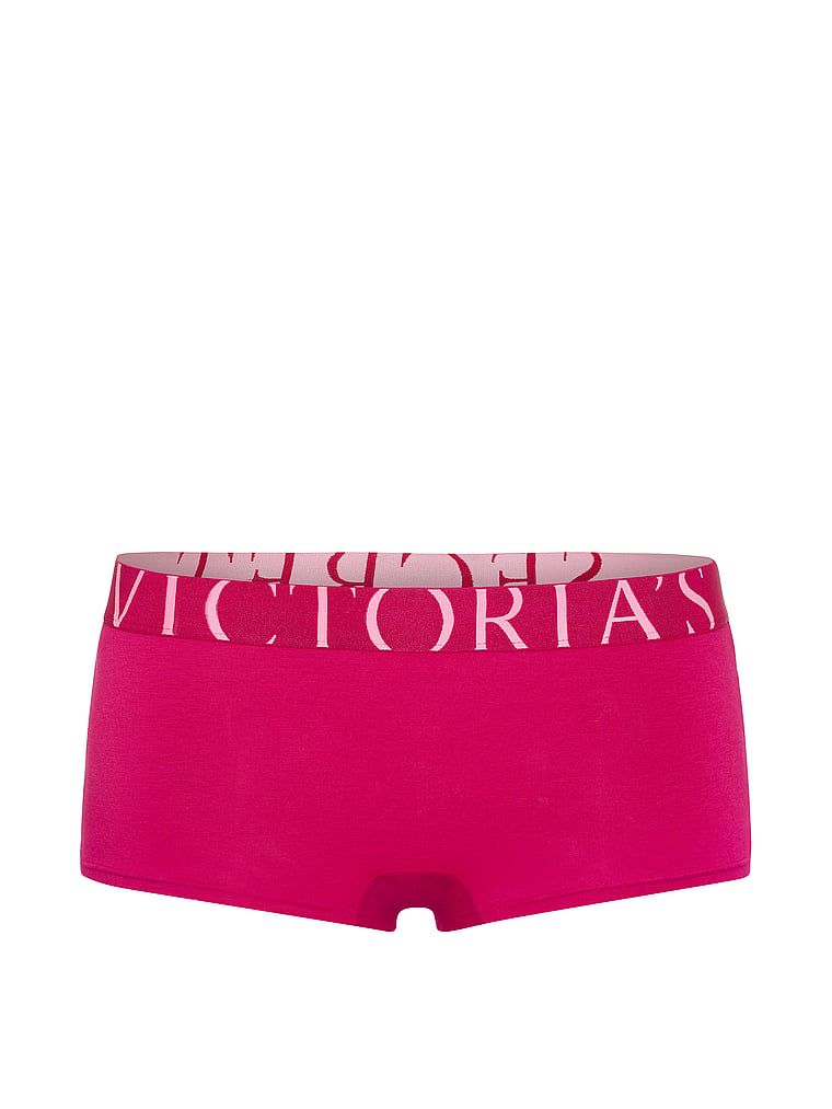 Pantaloni scurți de bumbac au explodat logo-ul Boyshort. Produsul este roz și provine din colecția Bumbac.
