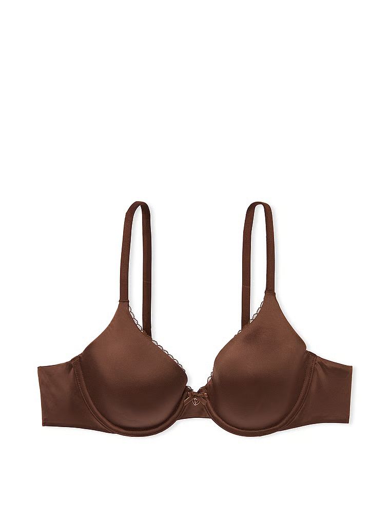 Sutien ușor căptușit, cu cupe Infinity Edge puternic încorporate. Produsul este maro și provine din colecția Body by Victoria.