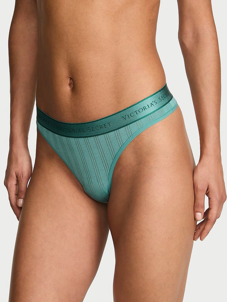 Tanga din stil SoSoft Ultra-Fine Logo. Produsul este de culoare albastră și provine din colecția Bumbac.