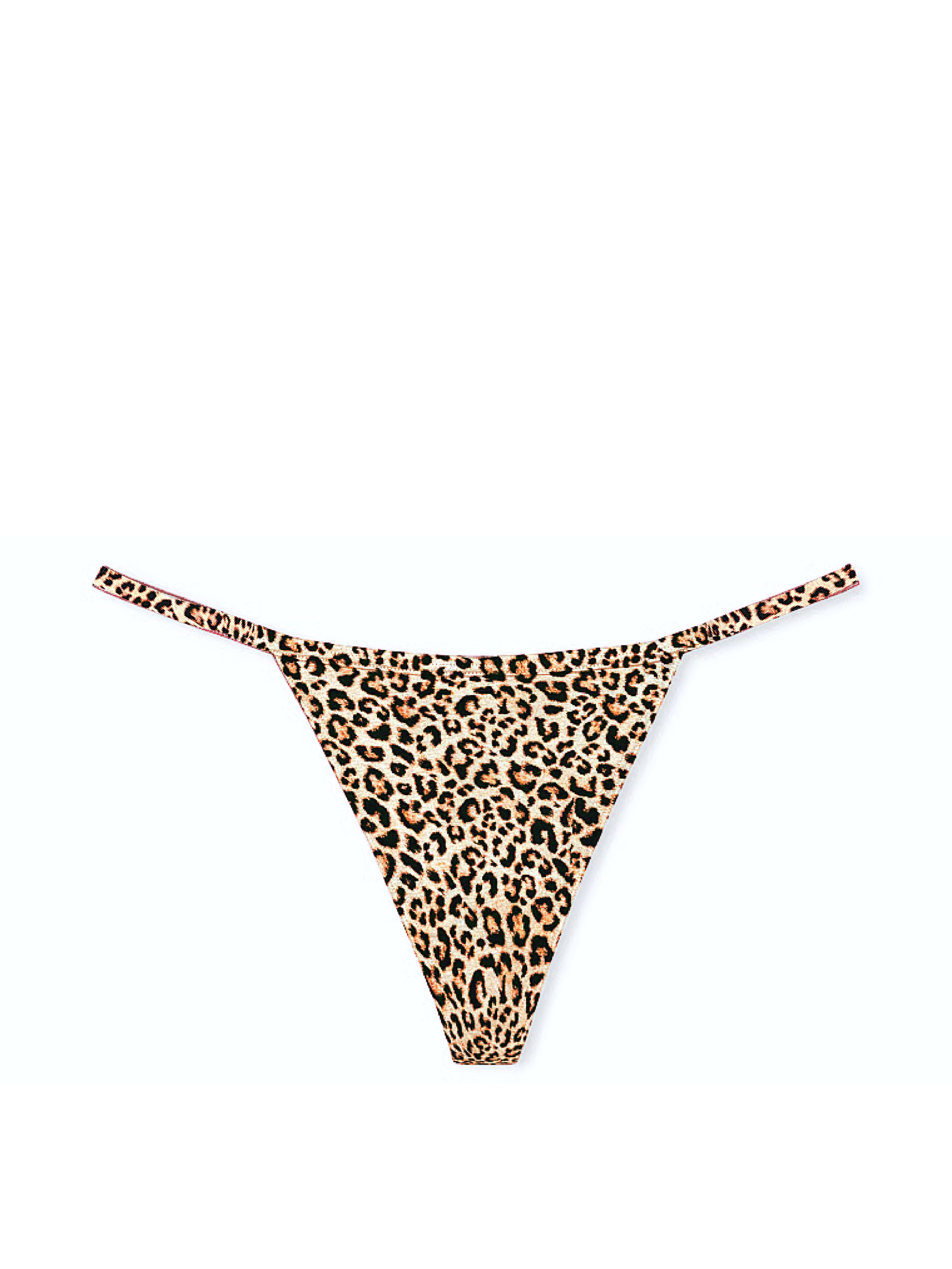 Tanga din bumbac elastic. Produsul are un model cu motiv animal și provine din colecția Victoria's Secret.