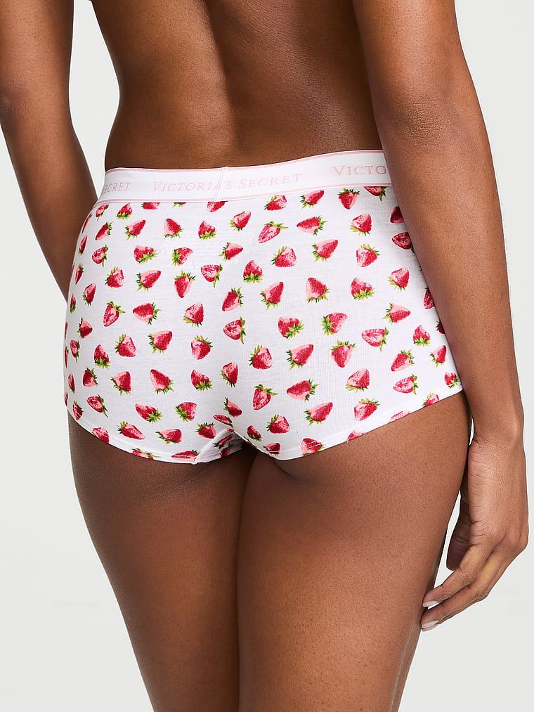 Pantaloni scurți din bumbac cu logo-ul la talie Boyshort. Produsul este modelat și provine din colecția Bumbac.