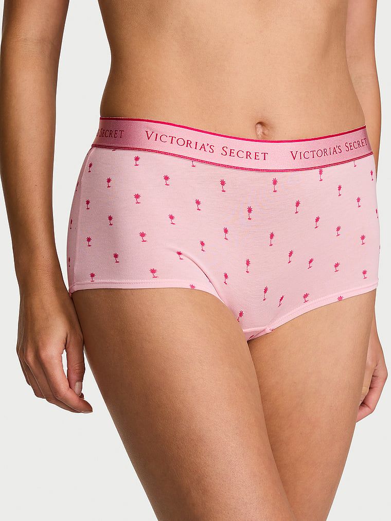 Cotton Chiloți Boyshort din bumbac, cu logo aplicat