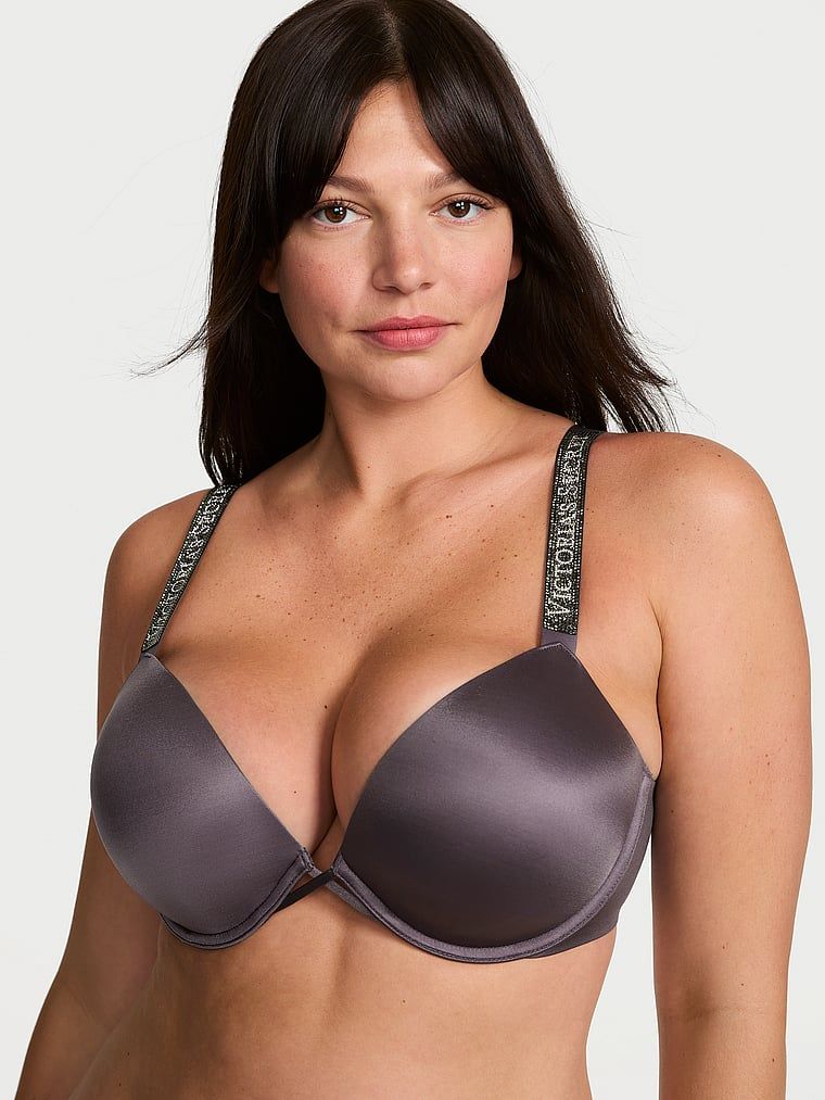 Very Sexy Sutien Push-up cu bretele strălucitoare