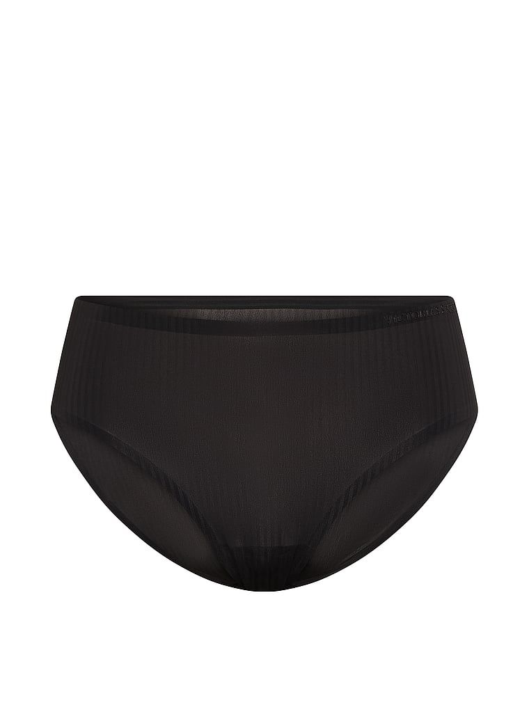 Chiloți de bikini cu dungi Flex Shadow. Produsul este negru și provine din colecția Body by Victoria.