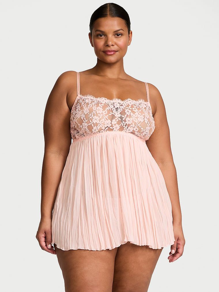 Dream Angels Set piesă Babydoll Victoria's Secret Dream, din dantelă, cu pliuri