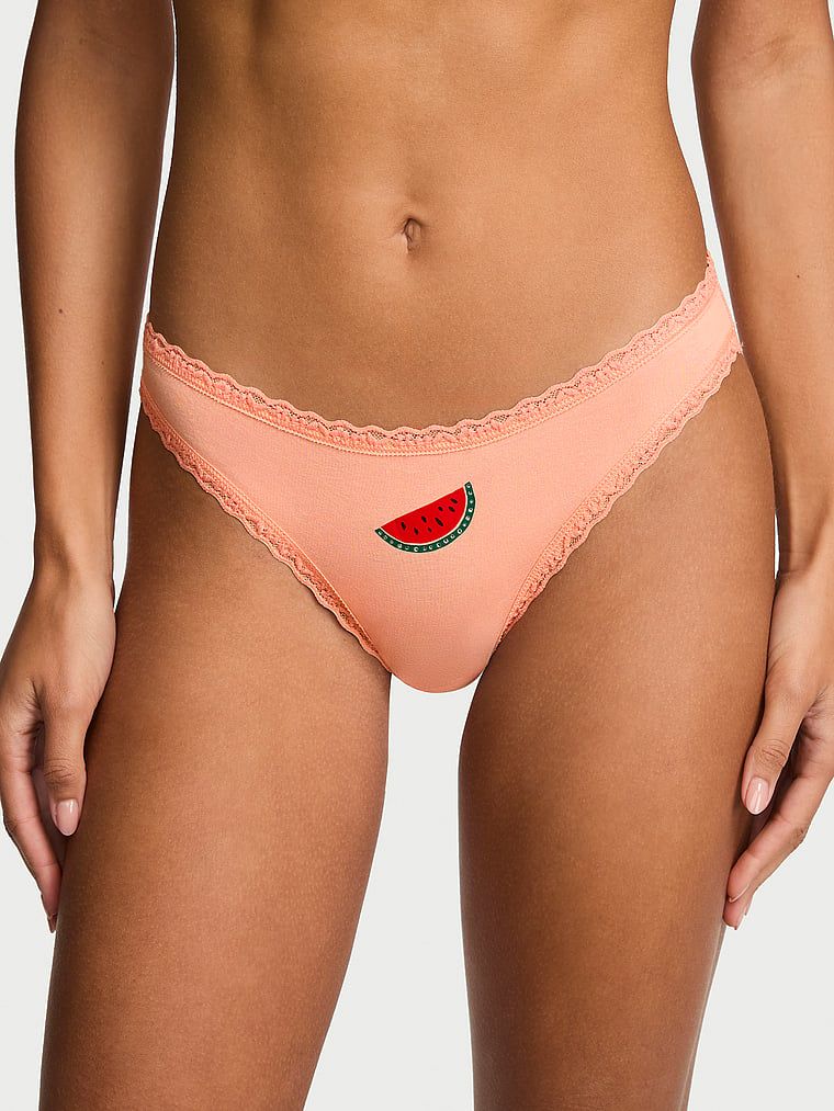 Chiloți din bumbac cu dantelă cu dantelă și baie de baie. Produsul este multicolor și provine din colecția Lace Trim.