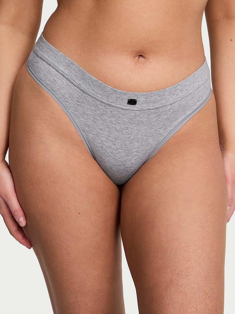 Tanga din bumbac cu logo Hardware în talie. Produsul este gri și provine din colecția Bumbac.