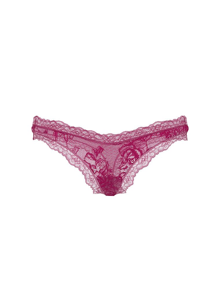 Tanga din dantelă trandafir cu picioare înalte. Produsul este roz și provine din colecția Very Sexy.