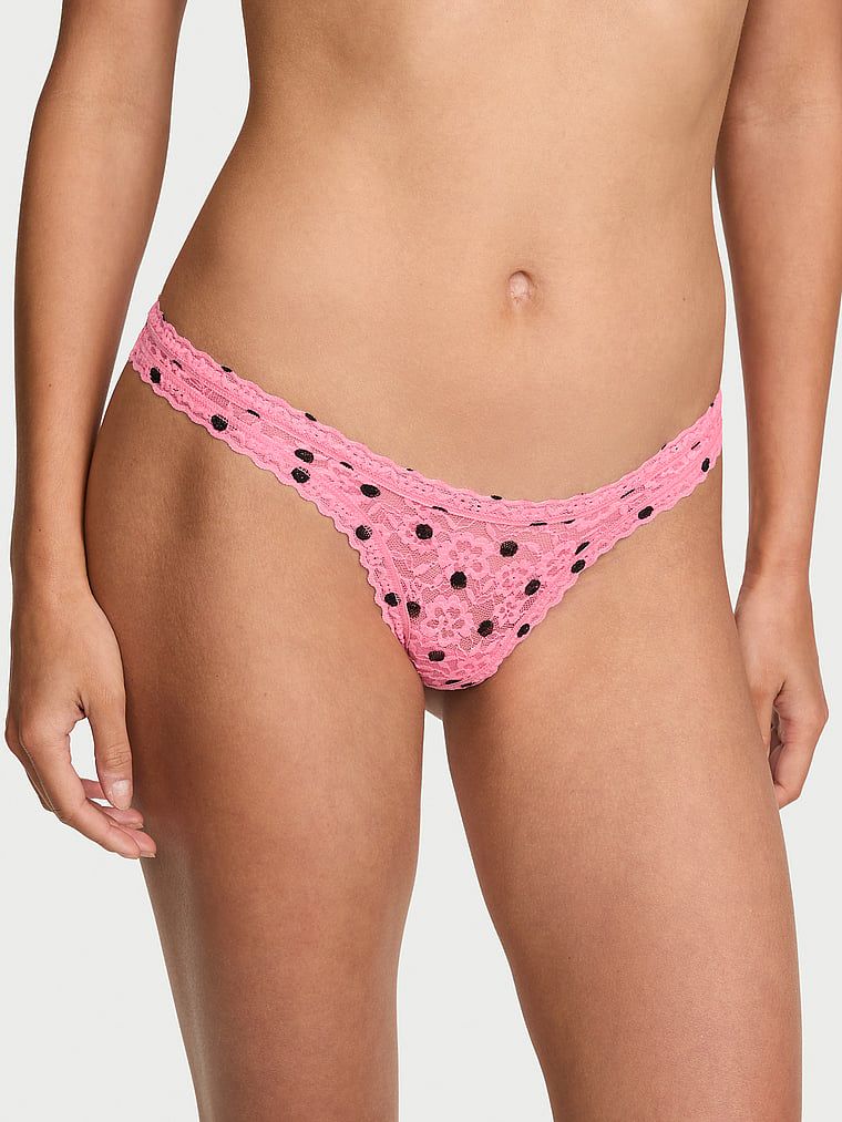 Tanga Ultra-Mini Scoop din dantelă. Produsul are imprimeu color și provine din colecția Lacie.