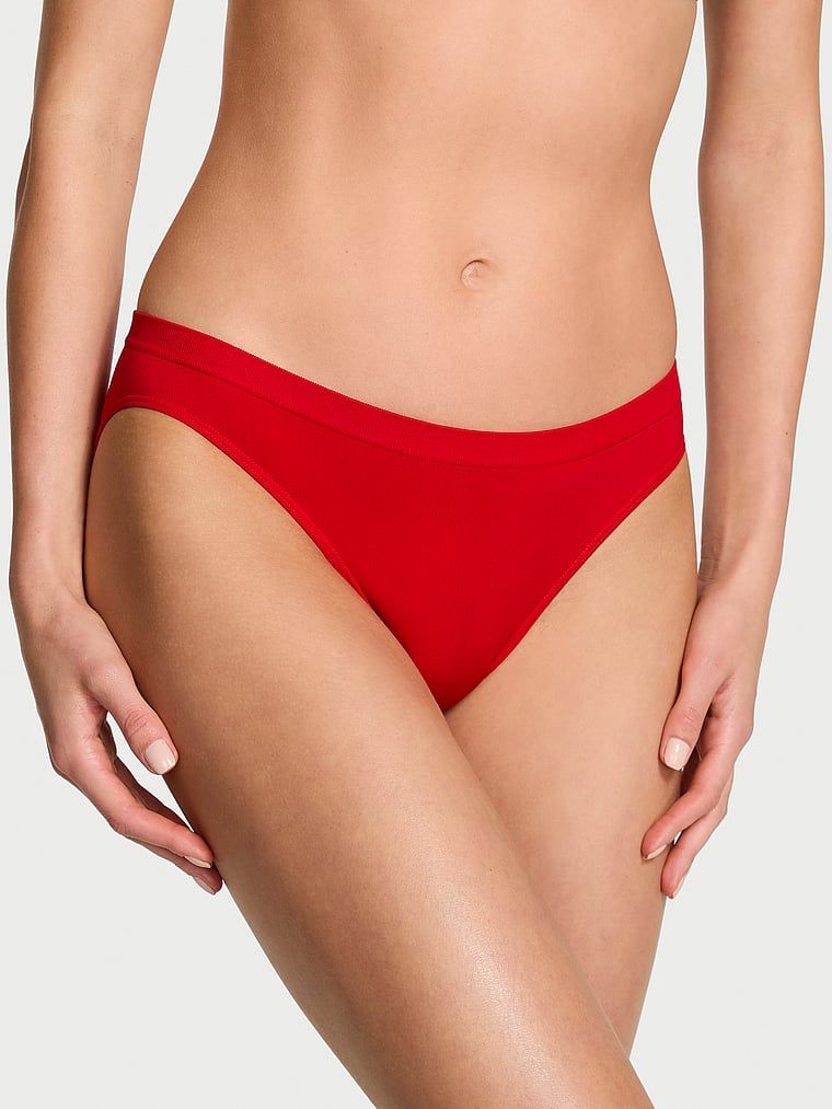 Chiloți cu fundă la spate Bikini cu fundă fără sudură. Produsul este de culoare roșie și provine din colecția Seamless