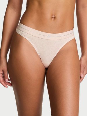Cotton Chiloți Tanga cu logo strălucitor, din bumbac