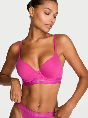 T-shirt Sutien cu Push-Up din bumbac Perfect Shape Signature Shine
