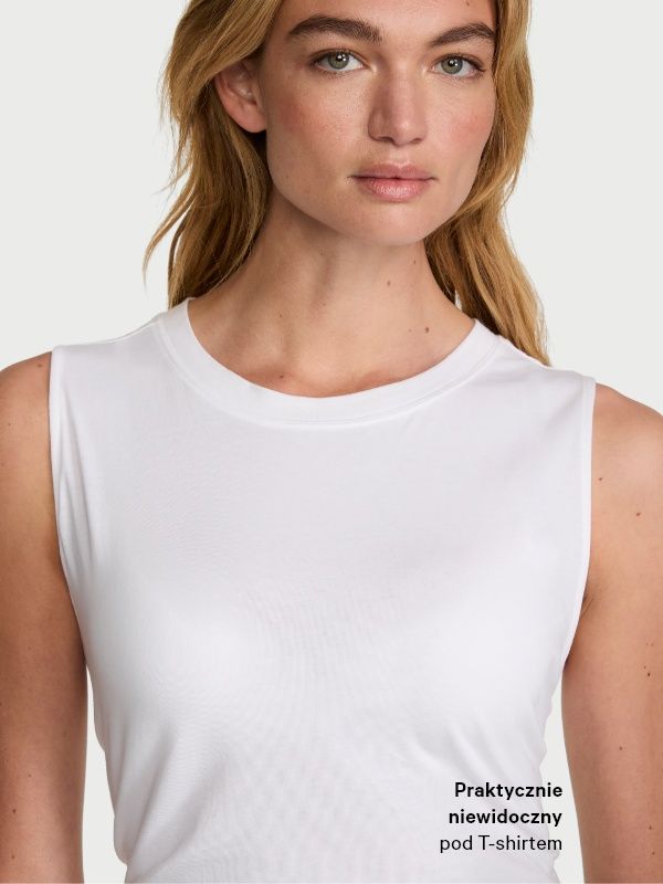 Sutien din bumbac ușor căptușit, Logo Exploded Demi. Produsul este modelat și provine din colecția de tricouri.