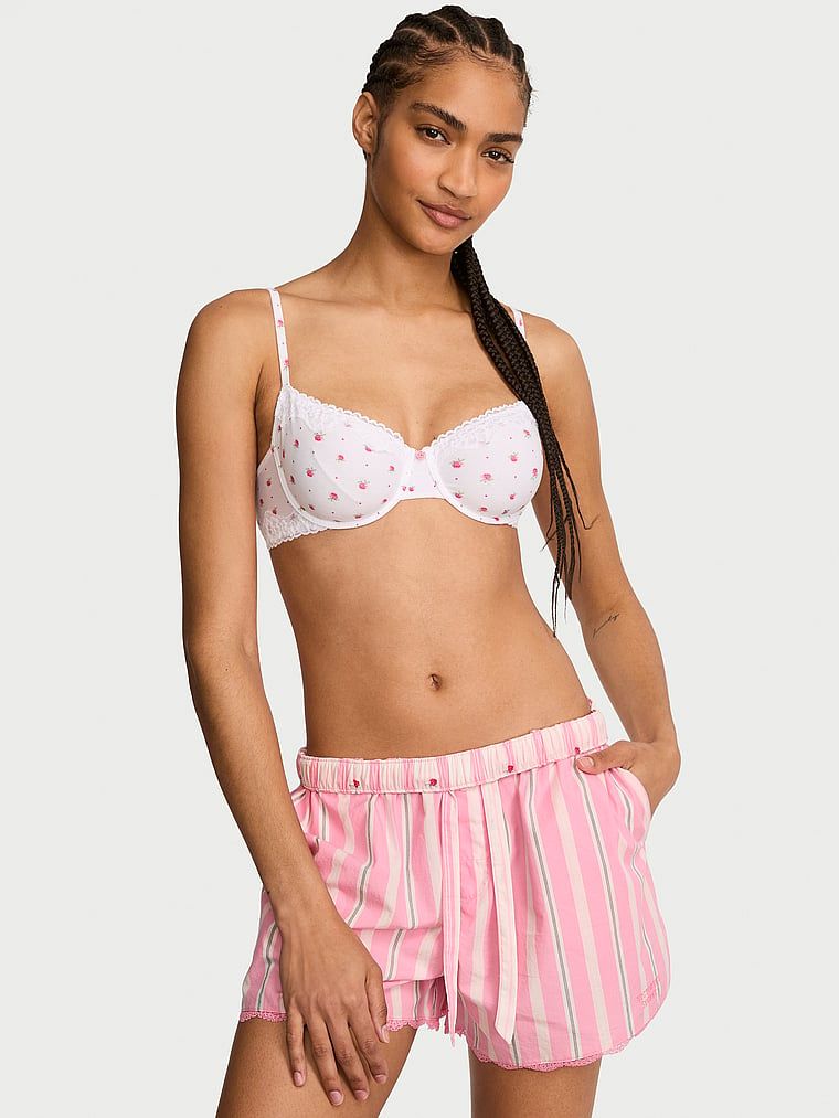 Pantaloni scurți de pijama Heritage din bumbac Mix & Match. Produsul are o culoare cu model și provine din colecția Victoria's Secret.