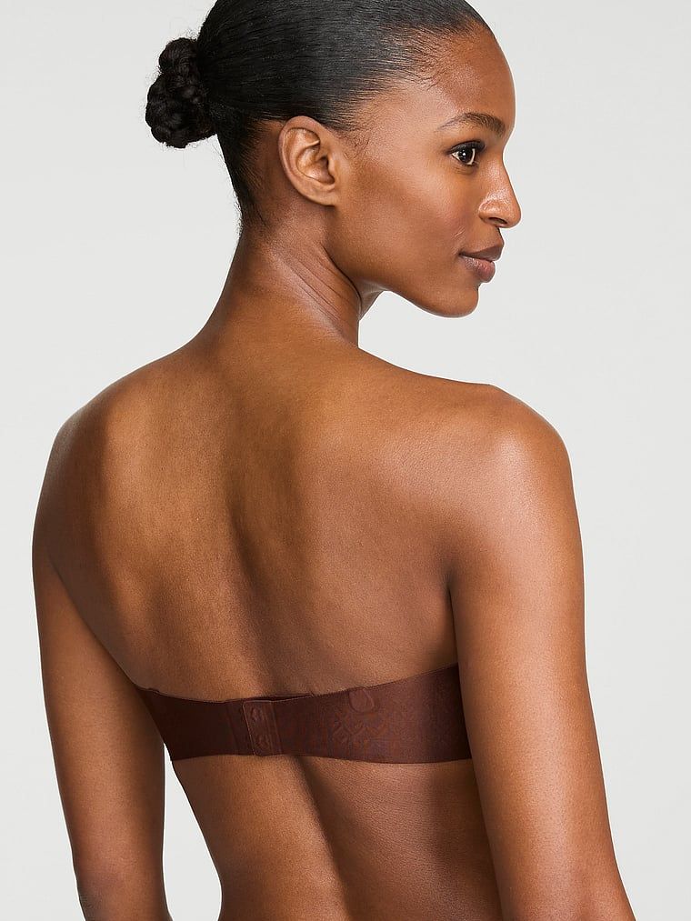 Sutien pushless fără bretele Uplift. Produsul este de culoare maro și provine din colecția Invisible de la Victoria's Secret.