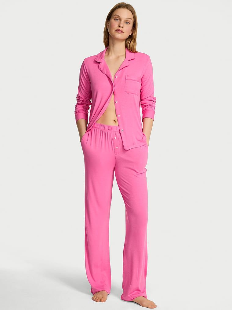 Victoria's Secret Set pijama lungă din modal cu nervuri