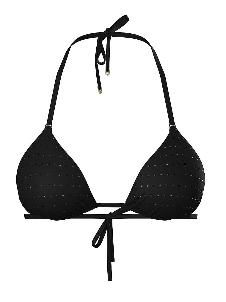 Bluza esențială de bikini Diamante. Produsul este negru și provine din colecția Victoria's Secret Swim.
