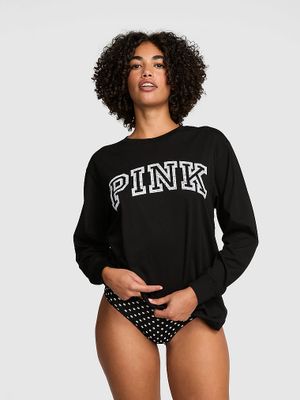 PINK Tricou Campus Cotton cu mânecă lungă
