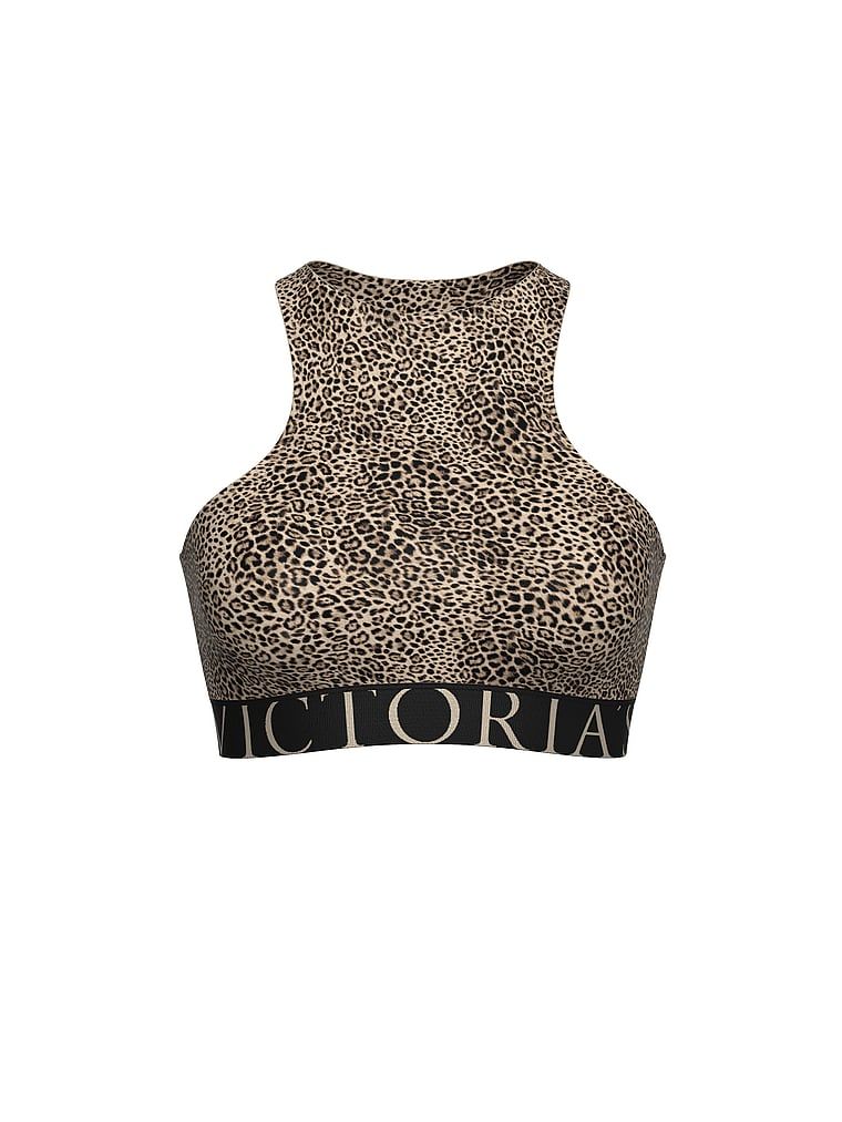 Bralet bralet din bumbac Logo Exploded cu guler înalt. Produsul este modelat și provine din colecția de tricouri.