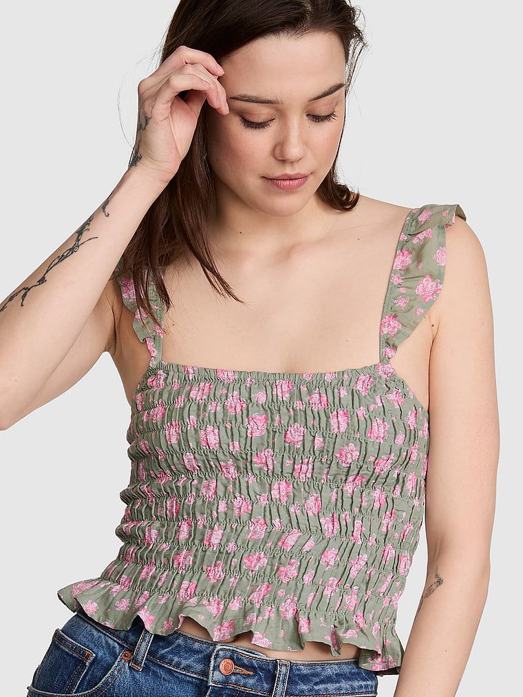 Top cu bretele și fronseuri Flirty Fit