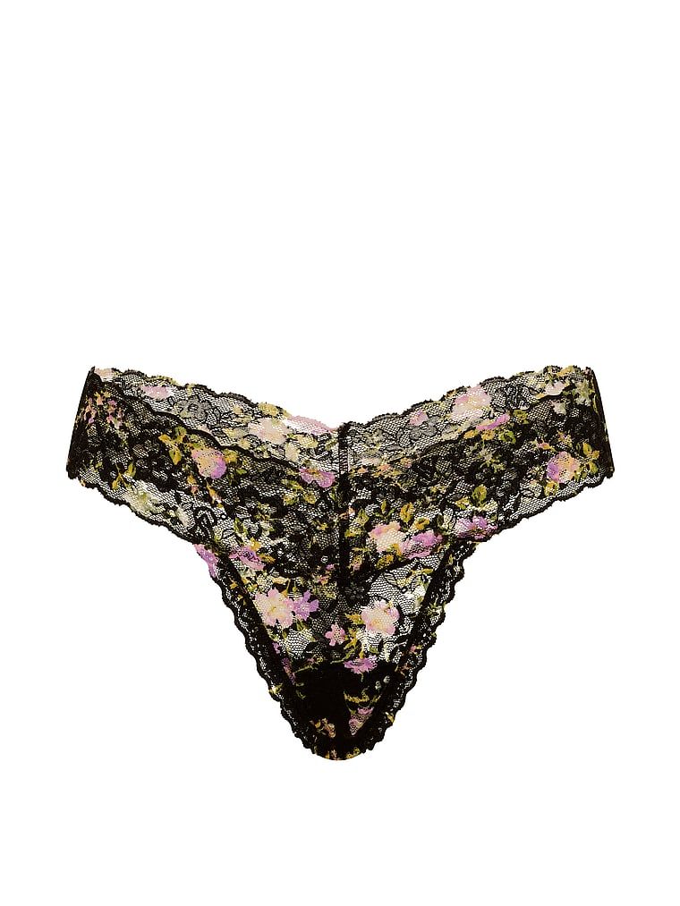 Tanga din dantelă. Produsul are o culoare florală și provine din colecția Lacie.